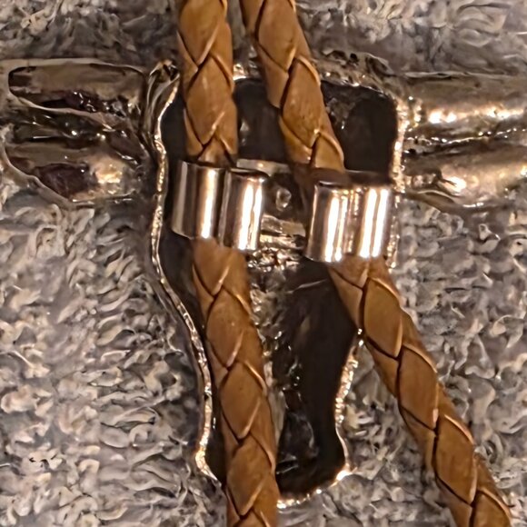 Vintage Metal Bolo Tie, Nice Cow, Bull, Angus, Beef, Nice Western Design - Picture 3 of 5